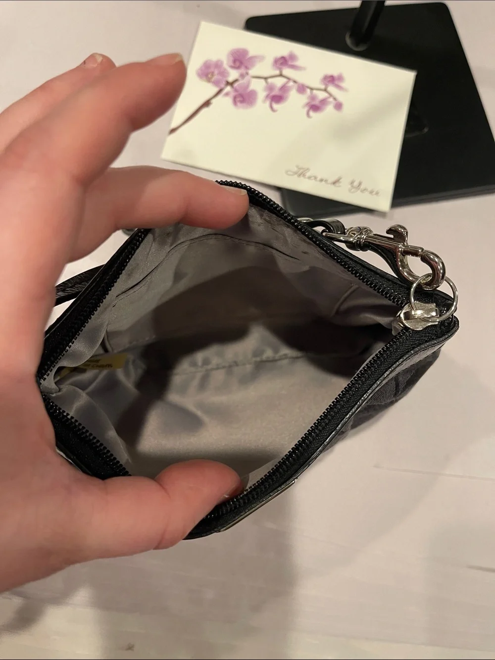 Coach Signature Pleated Wristlet zipped canvas Y2K